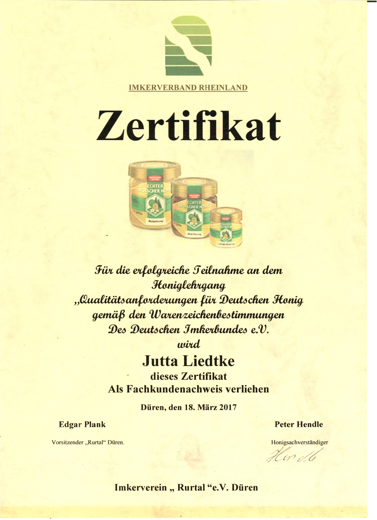 Zertifikat Jutta